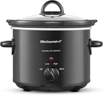 Elite Gourmet MST-350B Electric Slow Cooker, Adjustable Temp, Quarts, Black. Fixed Price $24.99.