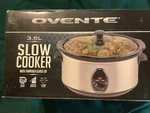 Ovente 3.5L Slow Cooker SL035ABR W/tempered Glass Lid. Fixed Price $35.00.