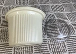 Vtg Rival Glazed Beach 3.5 Qt Crock Pot Stoneware Insert W/ Glass Lid For #3150. Fixed Price $29.00.