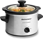 Elite Gourmet 1.5 Quart Stainless Steel Slow Cooker With Adjustable Settings. Fixed Price $19.99.