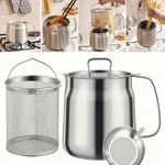 Deep Fryer Pot With Basket & Strainer Bacon Grease Container For Kitchen Frying. Fixed Price $42.00.