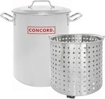 Concord 24QT Stainless Steel Stock Pot With Steamer Basket For Boiling & Steamin. Fixed Price $183.99.
