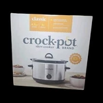 Crock-pot Classic 4.5 Qt Round Slow Cooker Silver/black Manual Warm 3-SETTING. Fixed Price $35.25.