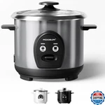 Moosum 3-CUP Uncooked Rice Cooker Small, Stainless Steel Non-toxic Inner Pot,. Fixed Price $76.74.