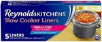 Reynolds Kitchens Slow Cooker Liners, Small (fits 1-3 Quarts), 5 Count Clear. Fixed Price $8.43.