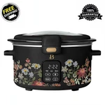 Beautiful 4-QT Digital Slow Cooker Hinged Lid Wildflower Black Drew Barrymore. Fixed Price $39.99.
