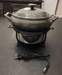 Crock Pot Versaware Rival SC7500 Slow Cooker Stoneware Black Silver Base. Fixed Price $80.00.