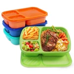 Buluker 4 Pack Bento Lunch Box Set 3 Compartment 900ML, Jewel Brights. Fixed Price $20.06.