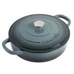 Crock-pot 5 Qt Slate Gray Enameled Non-stick Cast Iron Braiser Pan Self Basting. Fixed Price $95.06.
