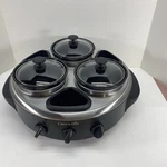 Crock-pot Triple Dipper SCRTD300-BS 1 Quart Crocks Lazy Susan Euc Tested Clean. Fixed Price $79.99.