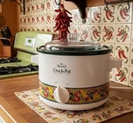 Rival Crock Pot Qt Slow Cooker Model 3122 Chili Pepper Design Vtg 2003 W/box. Fixed Price $25.00.