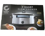Complete Cuisine 6.0 Qt Slow Cooker, Stainless Steel New Box. Fixed Price $35.10.