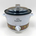 Rival Stoneware Crockpot Slow Cooker 2QT Chili Peppers Small. Fixed Price $29.99.