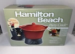 Hamilton Beach Party Crock Pot 1.5QT Cast Iron Cookset Red New Nib. Fixed Price $37.90.
