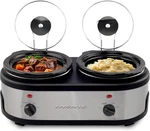 Double Slow Cooker, Buffet Server And Warmer With Two 1.5QT Removable Ceramic Po. Fixed Price $92.17.