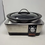 Crock-pot Quart Slow Cooker Model SCCPTM600-S Stainless & Black Tested Works. Fixed Price $69.95.