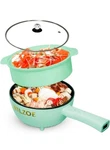 Electric Hot Pot 2.8L 1000W Non-stick Saute Pan With Power Adjustment, Green. Fixed Price $20.99.