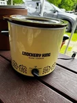 Crockery King Slow Cooker Electric Ceramic Pot Glass Lid Beige Brown 2 Settings. Fixed Price $30.00.