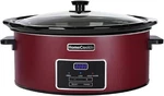 New 7-QUART Homecookin Programmable Slow Cooker Red Stainless Steel. Fixed Price $54.99.