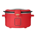 Stylish 4-QT Programmable Slow Cooker By Drew Barrymore W/ Touch Display, Red. Fixed Price $63.95.