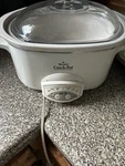 Rival Crock Pot Slow Cooker Removable Stoneware Qt White Model 38501. Fixed Price $30.00.