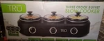 Tru 3-CROCK Buffet Slow Cooker 1.5 Qt Each Black New Open/damaged Box $ave!. Fixed Price $34.99.