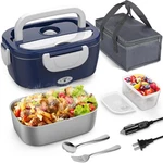 Vingud Electric Lunch Box Food Heater, 3 1 Heating Medium, Blue + White. Fixed Price $46.99.