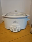 Rival Crock Pot Slow Cooker Removable Stoneware Qt White Model SPC609. Fixed Price $40.00.
