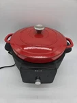 Instant Precision 6-QT Enamel Cast Iron Electric Dutch Oven Red DOMC6001. Fixed Price $34.95.