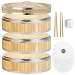 Autjrny 11.8-INCH Vertical Bamboo Steamer Basket 3-TIER Stainless Steel Rings. Fixed Price $96.41.