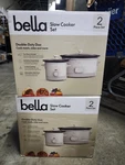 Bella Double-duty Duo Slow Cooker Set, White, 6 & 2 Qt, Programmable. Fixed Price $79.99.
