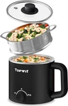 Topwit Hot Pot Electric Steamer, 1.6L Ramen (black Steamer). Fixed Price $45.62.