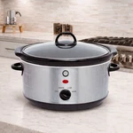 Chef Counter 3.7 Qt Slow Cooker Glass Lid, Adjustable Temperature Control. Fixed Price $30.43.