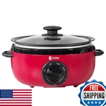 Icook USC-65-OP001RD 6.5QT Slow Cooker, Aluminum Sear/saut Stew Pot, Red. Fixed Price $147.98.