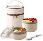 Stainless Steel Bento Box Adult Lunch With Thermos,portable Beige 34OZ. Fixed Price $28.88.