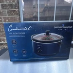 Continental Qt Slow Cooker CE-SC346-SD Sapphire Diamond Blue, Removable Bowl. Fixed Price $40.00.