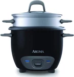 Aroma Housewares 6-CUP (cooked) (3-CUP Uncooked) Pot Style Rice Cooker And Food. Fixed Price $29.99.