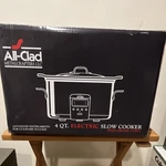 All-clad 4 Qt Electric Slow Cooker Black 310W Settings 20 Hr Timer W/lid. Fixed Price $174.99.