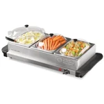 Homecraft Buffet Server Stainless Steel Adjustable Thermostat Glass Lid 3-CROCKS. Fixed Price $56.99.