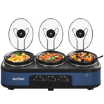 Sunvivipro Triple Slow Cooker Buffet Food Warmer 3 X 1.5 Qt Removable Ceramic. Fixed Price $120.16.