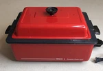 Red Nesco Quart Electric Roaster Oven Roasting Cooker #4104 With Rack & Manual. Fixed Price $49.95.