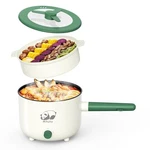 Electric Hot Pot With Steamer, Portable Nonstick Frying Pan Dual Green. Fixed Price $29.23.