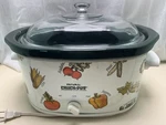 Vintage Rival Crock Pot Vegetable Pattern Model 3755 5.5 Qt Tested Works. Fixed Price $59.99.