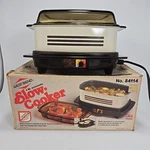 Vtg West Bend Slow Cooker: Model 84114, Brown Stripe, Usa Made - Circa Mid 80S. Fixed Price $59.99.
