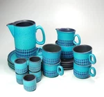 Ceramano Hans Welling 20 Piece Sapphire Blue Stoneware West Germany As Is. Fixed Price $249.00.