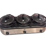 Ge Triple Slow Cooker Buffet Server 3 Station 1.5 Qt Crocks Stainless Steel. Fixed Price $58.32.