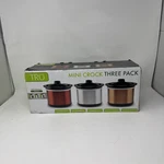 Tru Mini Crock Three 3 Pack .65 Qt Candy Slow Cook Appetizers Dips Smaller New. Fixed Price $27.30.