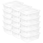 Sterilite 12 Qt Storage Box, Stackable Plastic Container Home Organizer, 15 Pack. Fixed Price $67.99.
