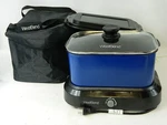 West Bend 6-QT Slow Cooker 87906B Griddle Base Pot Glass Lid & Case Complete Set. Fixed Price $45.85.