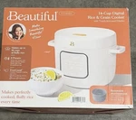 Beautiful 14-CUP Rice And Grain Cooker, Evergood Ceramic Nonstick Coating, White. Fixed Price $33.00.
